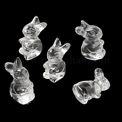 合成水晶ウサギの置物  家庭用風水装飾品  23.5x10.5x18.5mm&nbsp;DJEW-Z006-01