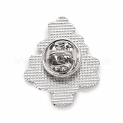 クリスマスツリーのエナメルピン  バックパック服の合金バッジ  プラチナ  グリーン  27x22x1.7mm&nbsp;JEWB-G010-07P