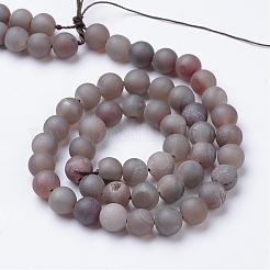 Electroplated Natural Druzy Geode Agate Bead Strands&nbsp;G-R345-12mm-58