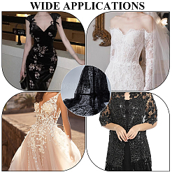 Polyester Leaf Lace Embroidery Fabrics&nbsp;DIY-WH20081-073A