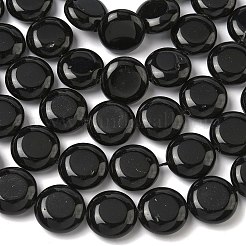ナチュラルブラックオニキスビーズ連売り  染め＆加熱  フラットラウンド  15~15.5x6mm  穴：0.8~1mm  約26個/連  15.55~15.71インチ（39.5~39.9cm）&nbsp;G-L648-B21-15mm