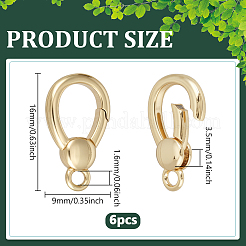 6Pcs Brass Spring Gate Rings&nbsp;KK-PH0012-70