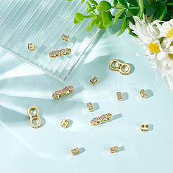 15Pcs 2 Style Brass Micro Pave Cubic Zirconia Multi-Strand Links&nbsp;KK-WR0001-16