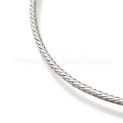 ブラススネークチェーンブレスレット  プラチナ  7.68インチ（19.5cm）&nbsp;BJEW-M043-02P