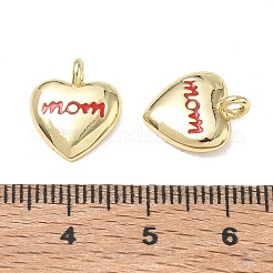 Mother's Day Brass Enamel Pendants&nbsp;KK-CBA9234-06G-01
