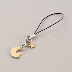 Cute Cartoon Star/Moon Alloy Enamel Mobile Straps Lanyards&nbsp;HJEW-WH0068-07I