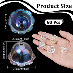 60Pcs Transparent Acrylic Bead Caps&nbsp;OACR-NB0001-55B