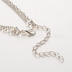 クロスccbプラスチックチャームマルチ連アンクレット  アイアンチェーンと亜鉛合金カニカン付き  プラチナ  230mm&nbsp;AJEW-AN00092-03