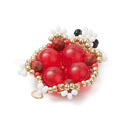 Handmade Glass Seed Beads Loom Pattern Pendants&nbsp;PALLOY-MZ00361-01