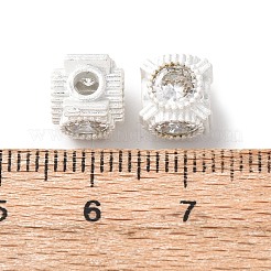 Brass Pave Cubic Zirconia Beads&nbsp;KK-C157-27S