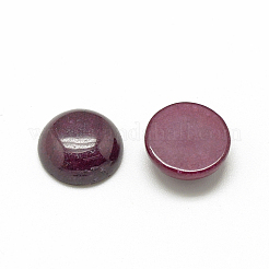 天然石ホワイトジェイドカボション  染め  半円/ドーム  赤ミディアム紫  12x5mm&nbsp;X-G-R416-12mm-09