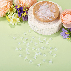 100個のプラスチック製イヤーナット  ピアスバックキャッチ  クラッチピアスバックキャッチ  透明  10x6mm  穴：0.5mm&nbsp;KK-TADJ0001-36