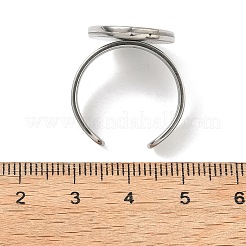 304ステンレススチール製カフリング金具  楕円形のパッドリングベースセッティング金具  ステンレス鋼色  21x16mm  usサイズ9（18.9mm）  トレイのサイズ：18.5x13.5mm&nbsp;STAS-B126-10A-P