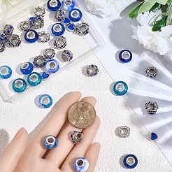 60Pcs 12 Styles Alloy Rhinestone/Enamel European Beads & Resin European Beads Kits&nbsp;DIY-PA0001-06A