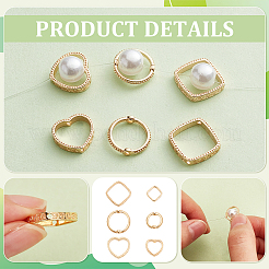 12Pcs 6 Style Brass Bead Frames&nbsp;KK-BC0012-93