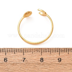 304ステンレススチールカフオープンリング  サン＆ムーン  イオンプレーティング（ip）  ゴールドカラー  7mm  内径：19mm&nbsp;SA-CBA4160-34G