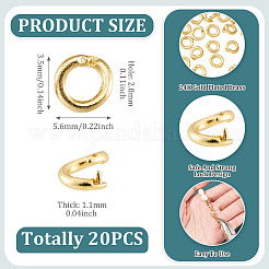 20Pcs Brass Open Jump Rings&nbsp;KK-TA0008-76G