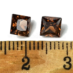 キュービックジルコニアカボション  ポイントバック  正方形  シエナ  8x8x4mm&nbsp;ZIRC-P116-01B-05