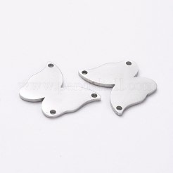 変色防止304ステンレススチールシャンデリア部品リンク手動研磨  蝶  ステンレス鋼色  12x15x1mm  穴：1mm&nbsp;STAS-G215-18P