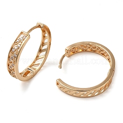 Brass Micro Pave Cubic Zirconia Hoop Earrings&nbsp;EJEW-M238-55KCG