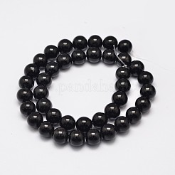 天然アイレスオブシディアンビーズ連売り  ラウンド  6mm  穴：1mm  約62個/連  15.35インチ&nbsp;X-G-K123-06-6mm