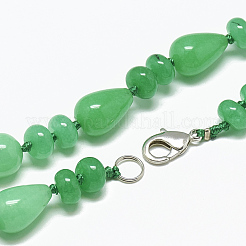 Natural Malaysia Jade Beaded Necklaces&nbsp;NJEW-S389-22