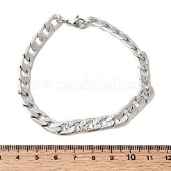 201ステンレススチールキューバンリンクチェーンブレスレット（女性用・男性用）  ステンレス鋼色  8.74インチ（22.2cm）  リンク：12.5x7.5x2mm&nbsp;STAS-T077-19A-02P