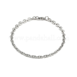 201ステンレススチール製キューバスタイル中国製ブレスレット（男性用）  ステンレス鋼色  8インチ（20.2cm）&nbsp;BJEW-B138-06P-03