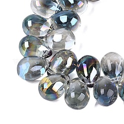 Electroplate Baking Paint Transparent Glass Beads Strands&nbsp;GL-N005-02A-C09
