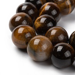 Natural Tiger Eye Round Bead Strands&nbsp;G-R200-14mm