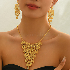 Brass Hollow Multi-layer Tassel Necklace & Earring Sets for Women Events&nbsp;ZU2503