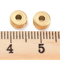 イオンプレーティング（IP）304ステンレスビーズ  スジ入りビーズ  コラム  ゴールドカラー  6x3mm  穴：1.8mm&nbsp;STAS-M057-01G