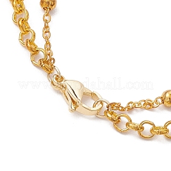 Brass Rolo Chain & Iron Cable Chain Multi-strand Bracelet&nbsp;BJEW-JB10405