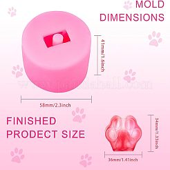 フットプリントDIYストロートッパーシリコンモールド装飾キット  プラスチック製トランスファーピペットと攪拌棒付き  シリコーン計量カップ  ラテックス指サック  ショッキングピンク  58x41mm  穴：9mm  内径：14mm  2pc&nbsp;DIY-FG0001-64