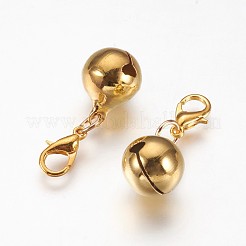 真鍮製ベルペンダント  合金製カニカン付き  ゴールドカラー  30mm。ベル：16x11.5mm&nbsp;PALLOY-F206-01-B
