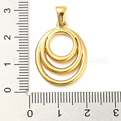 304ステンレスペンダント  オーバルチャーム  ゴールドカラー  24x18.5x2.5mm  穴：5x3mm&nbsp;STAS-E201-02G