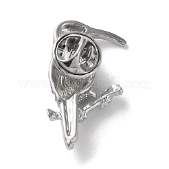 Woodpecker Platinum Zinc Alloy Enamel Pin&nbsp;JEWB-D068-02P-02