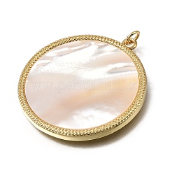 Natural Shell Brass Pendants&nbsp;KK-C262-11A-G