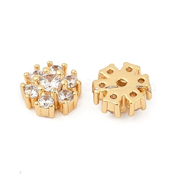 Brass Micro Pave Clear Cubic Zirconia Cabochons&nbsp;KK-P302-13G