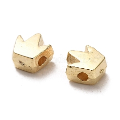 CCBプラスチックビーズ  クラウン  ゴールドカラー  5.5x5.5x3mm  穴：1.4mm&nbsp;CCB-A001-02G