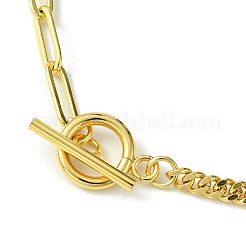 Brass Pendant Necklaces with Curb & Paperclip Chains&nbsp;NJEW-JN04608-02
