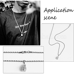 10Pcs 304 Stainless Steel Rope Chain Necklaces for Men Women&nbsp;NJEW-BC0001-07