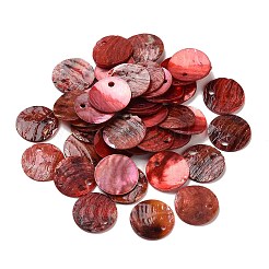 Spray Painted Natural Akoya Shell Charms&nbsp;X-SHEL-F007-15A