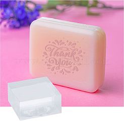 透明アクリル石鹸スタンプ  DIY石鹸型用品  正方形  言葉  28x28x16mm  模様：25x25ミリ&nbsp;DIY-WH0441-004