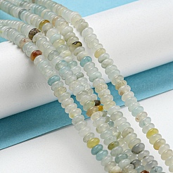 天然フラワーアマゾナイトビーズ連売り  ロンデル  4~4.5x2~2.5mm  穴：1.2mm  約155~163個/連  15.24''~15.31''（38.7~38.9センチメートル）&nbsp;G-K343-C01-01