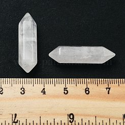 天然混合石ダブルターミナル尖ったビーズ  ファセット弾丸  32.5x9x8mm  穴：1.6mm&nbsp;G-A231-01