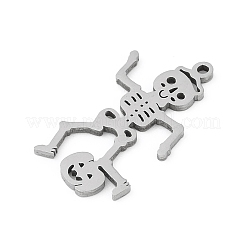 304ステンレスペンダント  スケルトンチャーム  レーザー切断  変色防止  ステンレス鋼色  27.5x18x1.5mm  穴：1.5mm&nbsp;STAS-U041-02F-P