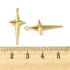 イオンプレーティング（IP）304ステンレスペンダント  星のチャーム  18KGP本金メッキ  26x11.5x1.5mm  穴：2mm&nbsp;STAS-P341-34G