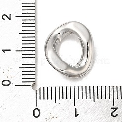変色しない304ステンレススチール製リンクリング  ツイストリング  ステンレス鋼色  16x13x4mm  内径：9.5x6mm&nbsp;STAS-L022-143P