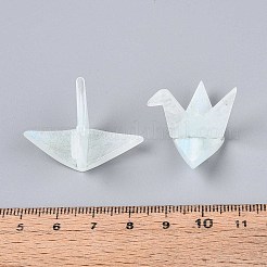 不透明なアクリルビーズ  折り鶴  グリッターパウダー付き  紺碧  20x34x25mm  穴：1.2mm&nbsp;BACR-T001-12C